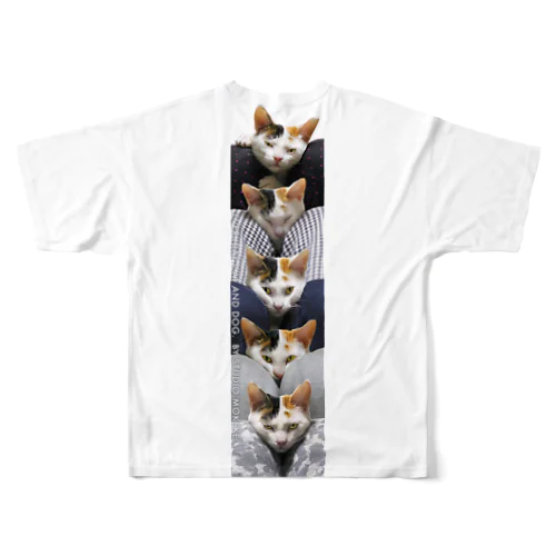 背中にトーテムCAT フルグラフィックTシャツ