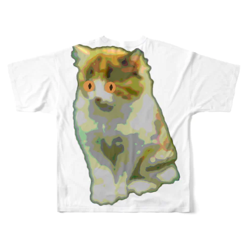 夏ノ縁側（ミケネコ） All-Over Print T-Shirt