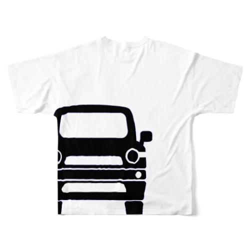 前から見た車【背面プリント】 フルグラフィックTシャツ