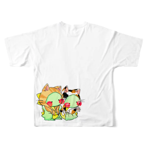 にゃんこかいじゅう All-Over Print T-Shirt