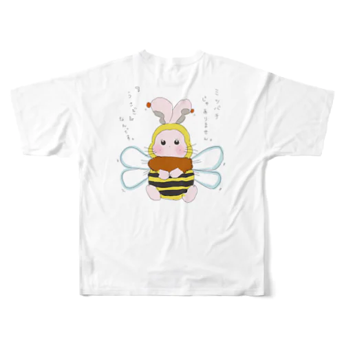ミツバチのコスプレをしたうさぎ All-Over Print T-Shirt