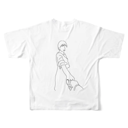 カップル　彼氏目線　背中無し All-Over Print T-Shirt