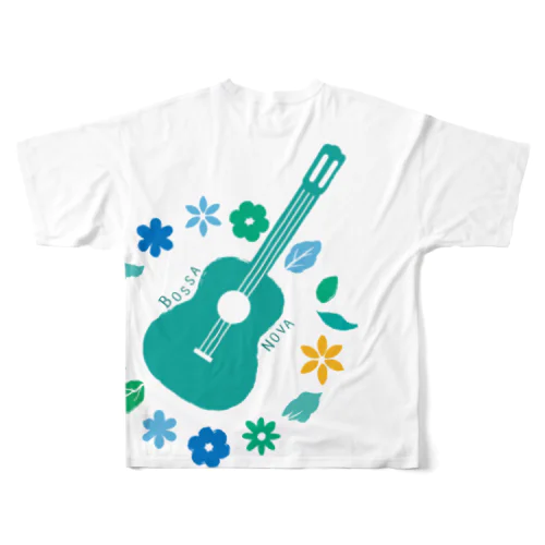 flower guitar フルグラフィックTシャツ