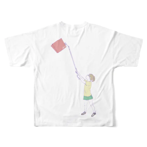 brushing girl フルグラフィックTシャツ