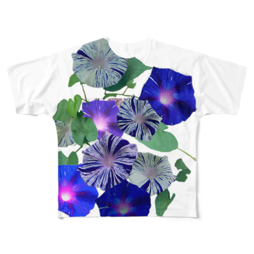咲きほこる朝顔 フルグラフィックTシャツ