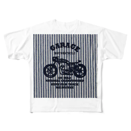 武骨なバイクデザイン(ヒッコリー) All-Over Print T-Shirt