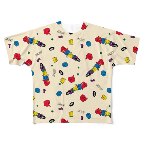 ROBOT くん総柄 All-Over Print T-Shirt