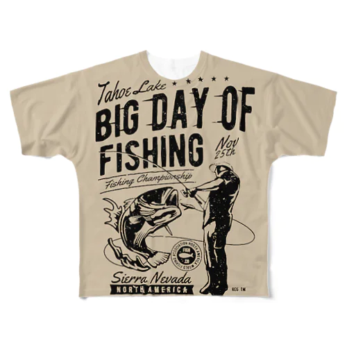 BIG DAY OF FISHING All-Over Print T-Shirt