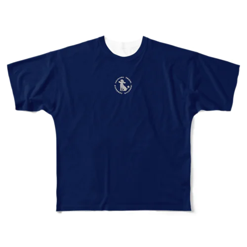 トイプードルのエダマメトイチtwo-tone indigo フルグラフィックTシャツ