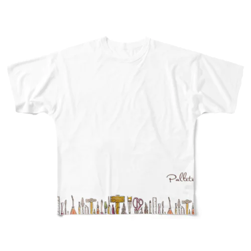 Pallete&Labo屋号オリジナルグッズ 横形 All-Over Print T-Shirt