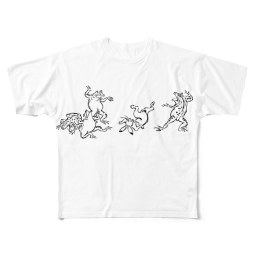 鳥獣戯画五人衆 All-Over Print T-Shirt