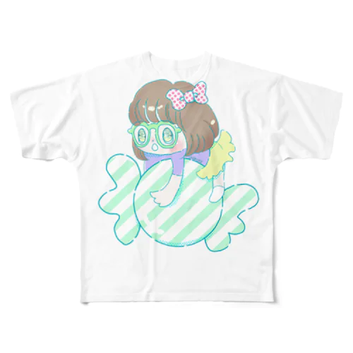 めがねちゃんとキャンディー All-Over Print T-Shirt