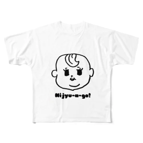 Nijyu-a -go!薄毛girl フルグラフィックTシャツ