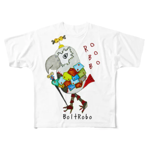  ROBOBO ヨウムのボルトロボ  フルグラフィックTシャツ