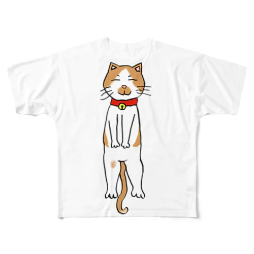 ねこさんシリーズ2　あおむけ寝猫 All-Over Print T-Shirt