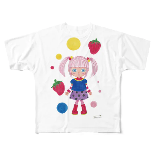 いちごついんてーる フルグラフィックTシャツ