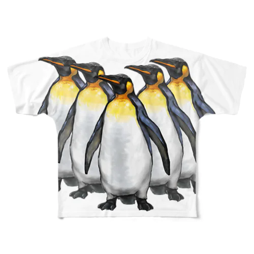 ペンギン達 フルグラフィックTシャツ