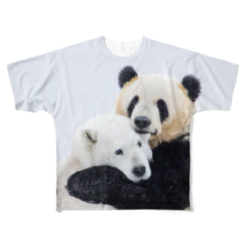 パンダとシロクマ フルグラフィックTシャツ