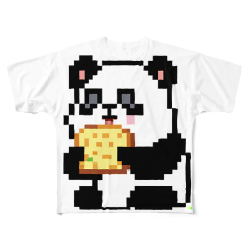 パン食うパンダ フルグラフィックTシャツ