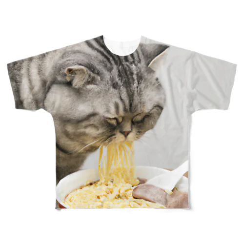 ラーメンでぶ猫 All-Over Print T-Shirt