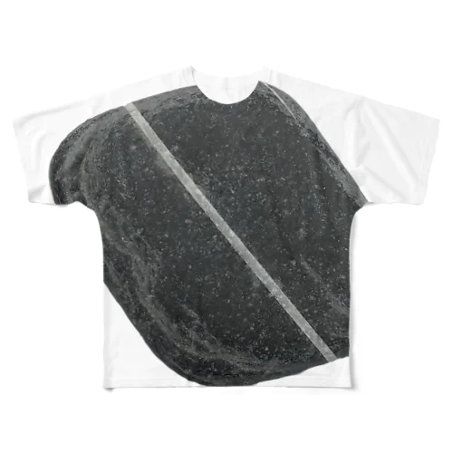 flat stone with white lines　 All-Over Print T-Shirt