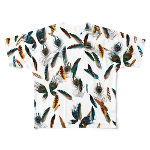 feather All-Over Print T-Shirt