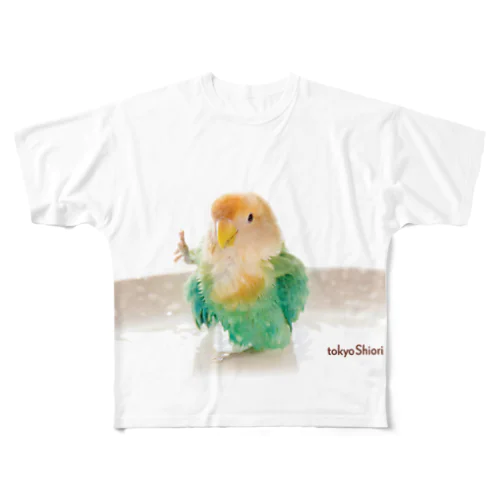 tokyoShiori 水浴びTシャツ  フルグラフィックTシャツ