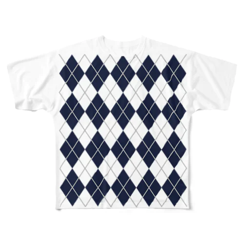 アーガイル All-Over Print T-Shirt