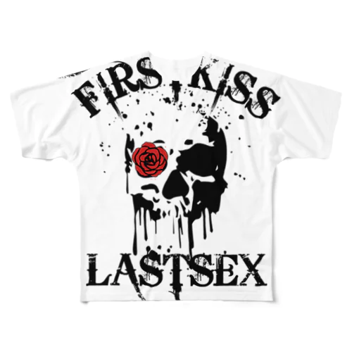 Skull Rose フルグラフィックTシャツ