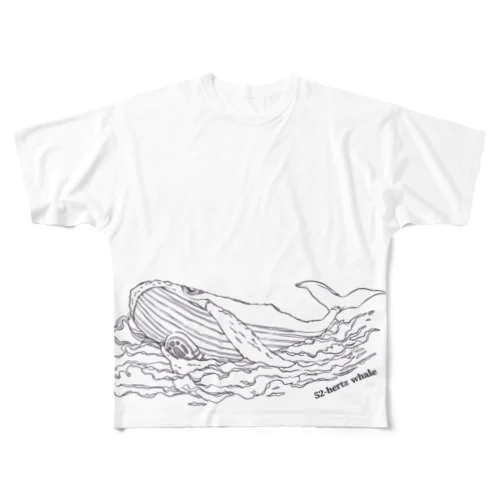 世界でもっとも孤独なクジラとラジオ【チャリティー】 All-Over Print T-Shirt