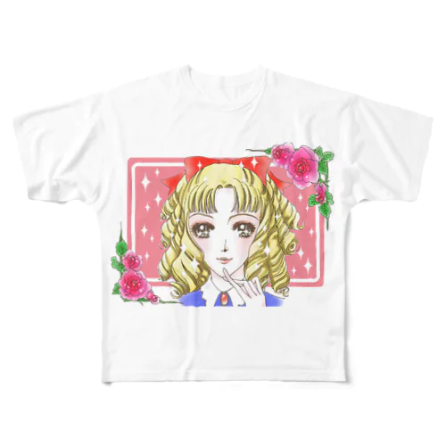 キラキラ縦ロール All-Over Print T-Shirt