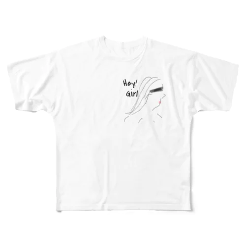 HEY GIRL フルグラフィックTシャツ