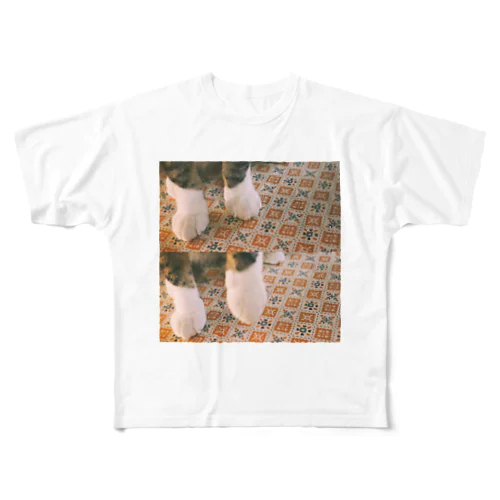 靴下ねこ フルグラフィックTシャツ