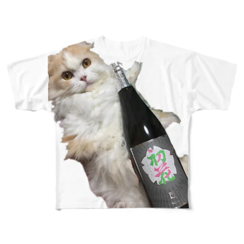 酒ねこTシャツ(初花) フルグラフィックTシャツ