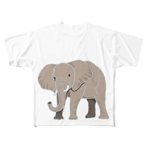 アフリカゾウさん フルグラフィックTシャツ