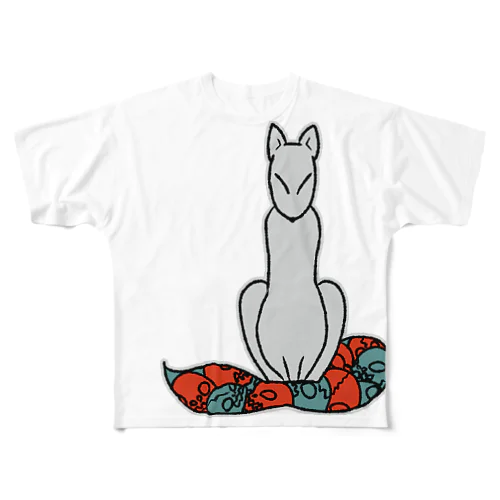  妖狐 フルグラフィックTシャツ