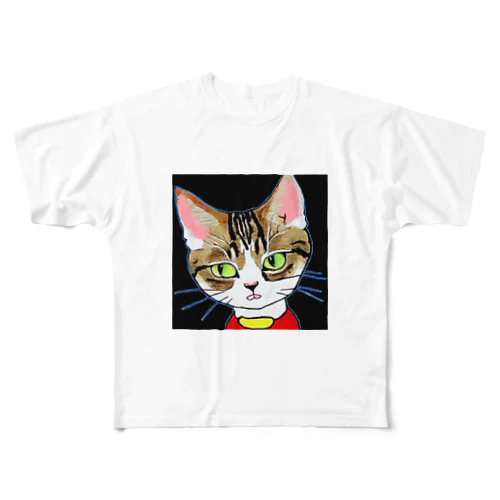 クール猫 フルグラフィックTシャツ