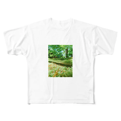 苔生す寺 All-Over Print T-Shirt