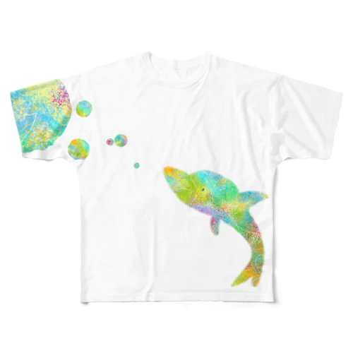 イルカぷくぷく All-Over Print T-Shirt