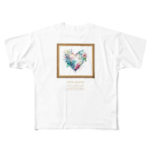 OPEN HEART フルグラフィックTシャツ