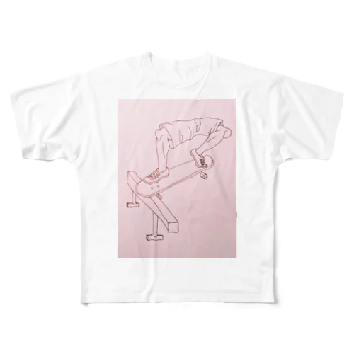 スケートボードでfront nose slide All-Over Print T-Shirt