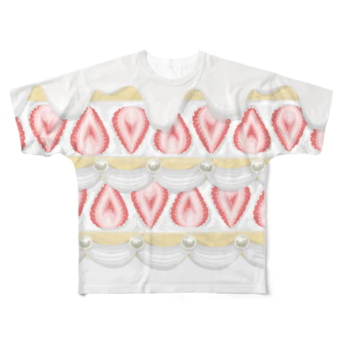 *♡いちごケーキTシャツ♡*(ホワイト) All-Over Print T-Shirt