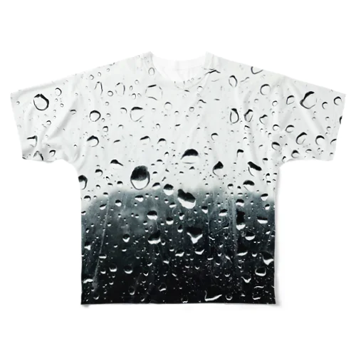 雨 フルグラフィックTシャツ