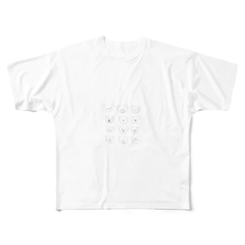 くま模様 All-Over Print T-Shirt