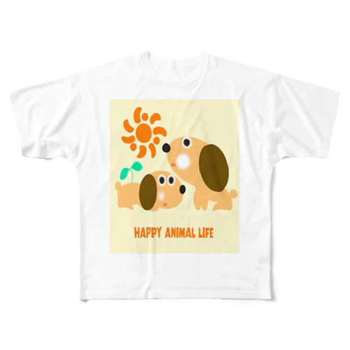 HAPPY ANIMAL LIFE  フルグラフィックTシャツ