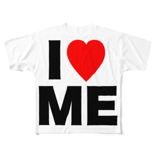 【おふざけシリーズ】I♡ME All-Over Print T-Shirt