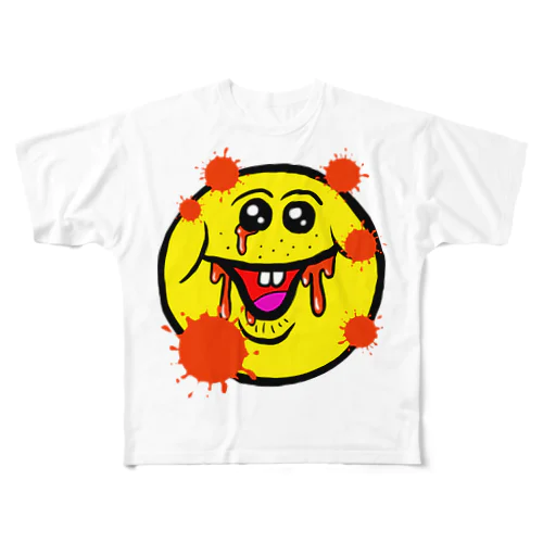 笑い太郎（血みどろ） フルグラフィックTシャツ