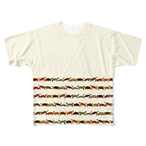日本の亀ボーダー All-Over Print T-Shirt