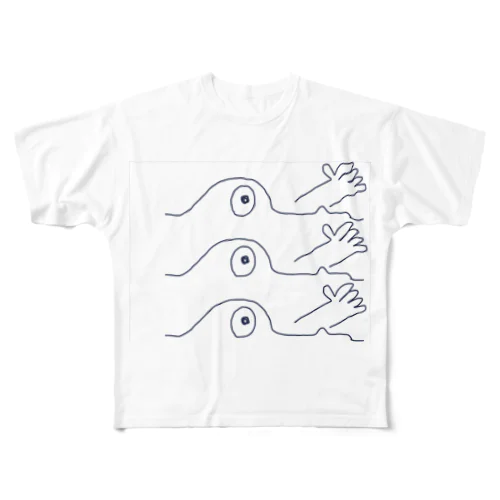 shaking shark フルグラフィックTシャツ