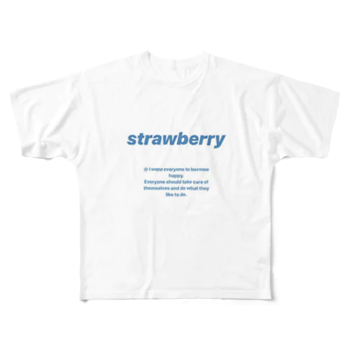 strawberry フルグラフィックTシャツ